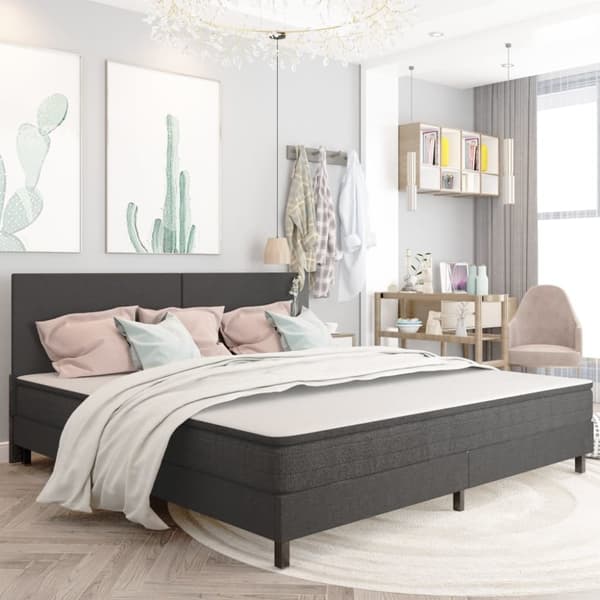 vidaXL Sänggavel mörkgrå tyg 200x200 cm
