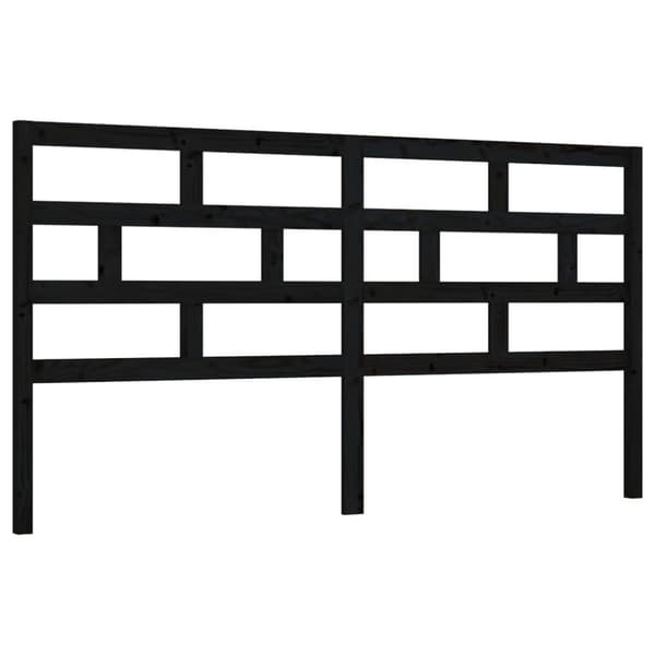 vidaXL Sengegavl svart 186x4x100 cm heltre furu