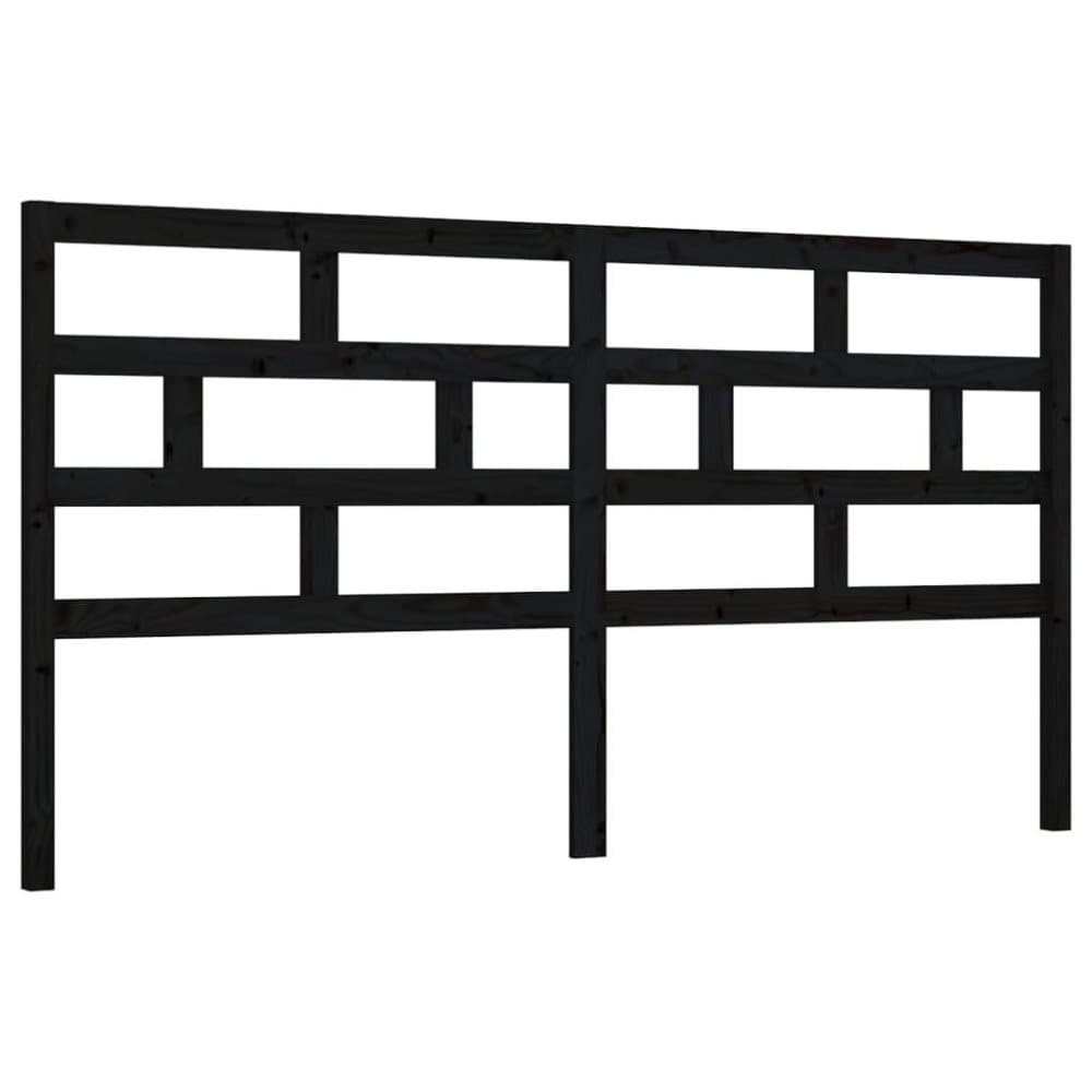 vidaXL Sänggavel svart 186x4x100 cm massiv furu