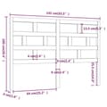 Miniatyrbillede 6 af 8: vidaXL sengegærde 141x4x100 cm massivt fyrretræ hvid