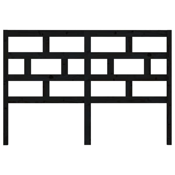 vidaXL sengegærde 166x4x100 cm massivt fyrretræ sort