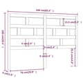 Miniatyrbilde 6 av 8: vidaXL Sengegavl svart 166x4x100 cm heltre furu