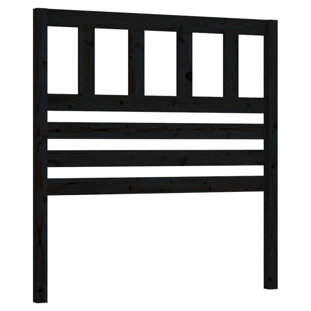 vidaXL Sänggavel svart 81x4x100 cm massiv furu
