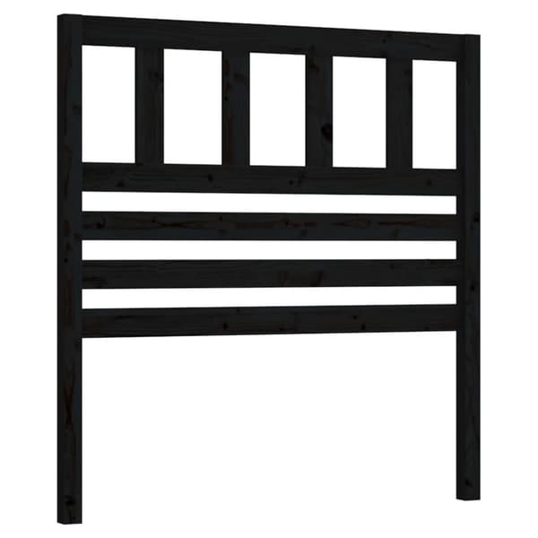 vidaXL sengegærde 81x4x100 cm massivt fyrretræ sort