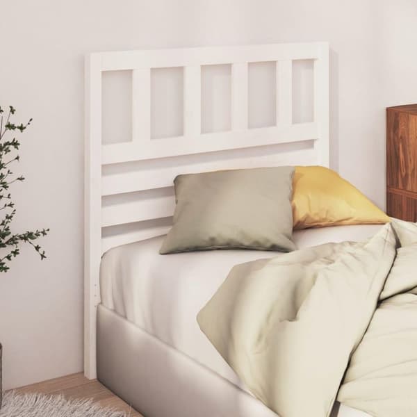 vidaXL Sänggavel vit 81x4x100 cm massiv furu