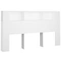 Miniatyrbillede 1 af 7: vidaXL sengegavl med opbevaring 180x18,5x104,5 cm hvid