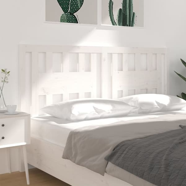 vidaXL Sengegavl hvit 186x4x100 cm heltre furu