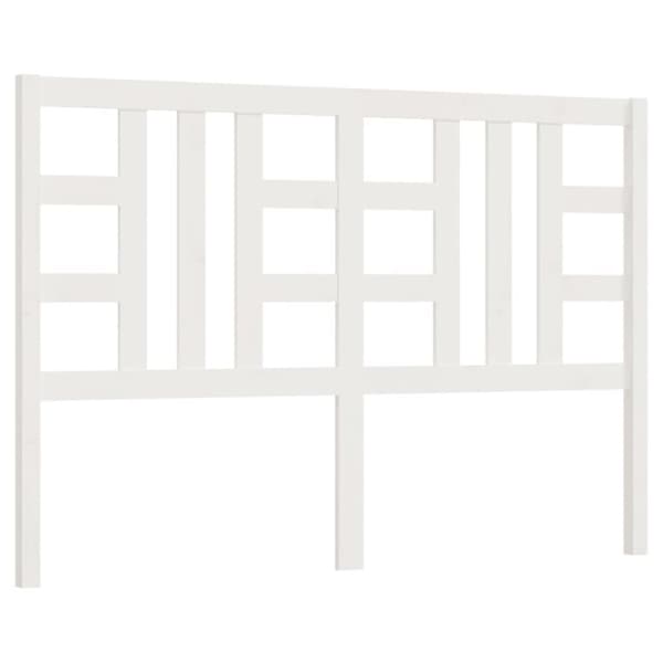 vidaXL Sengegavl hvit 126x4x100 cm heltre furu
