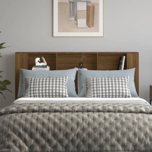 vidaXL Sengegavlskap brun eik 180x18,5x104,5 cm