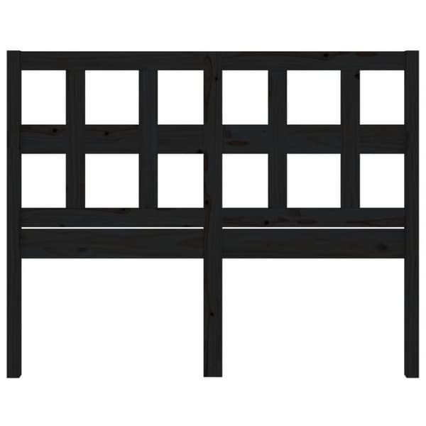 vidaXL Sengegavl svart 125,5x4x100 cm heltre furu