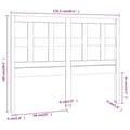 Miniatyrbilde 6 av 6: vidaXL Sengegavl svart 125,5x4x100 cm heltre furu