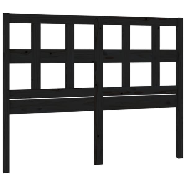 vidaXL Sengegavl svart 125,5x4x100 cm heltre furu