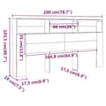 Miniatyrbilde 5 av 7: vidaXL Sengegavlskap hvit 200x19x103,5 cm