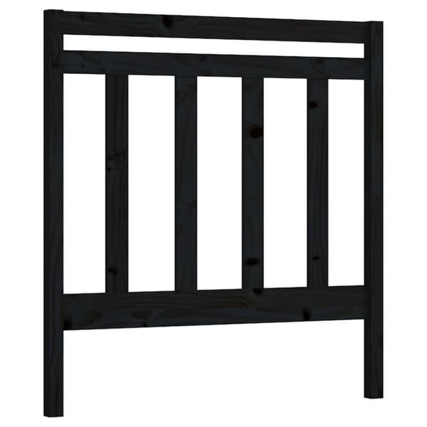 vidaXL Sengegavl svart 96x4x100 cm heltre furu