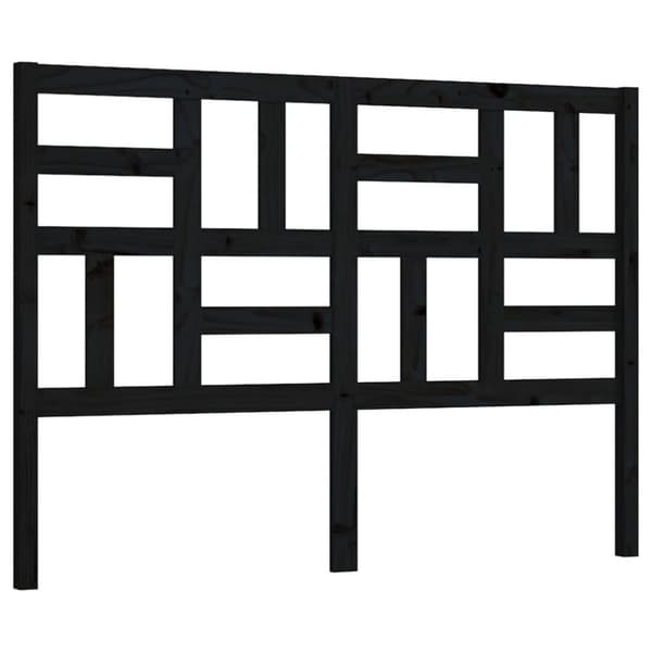 vidaXL Sengegavl svart 126x4x104 cm heltre furu