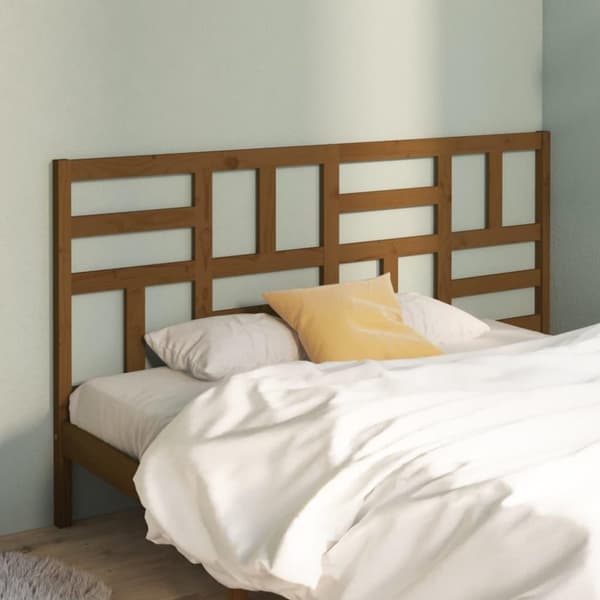 vidaXL Sängynpääty hunajanruskea 206x4x104 cm täysi mänty
