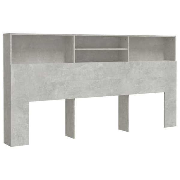 vidaXL sengegavl med opbevaring 200x19x103,5 cm betongrå