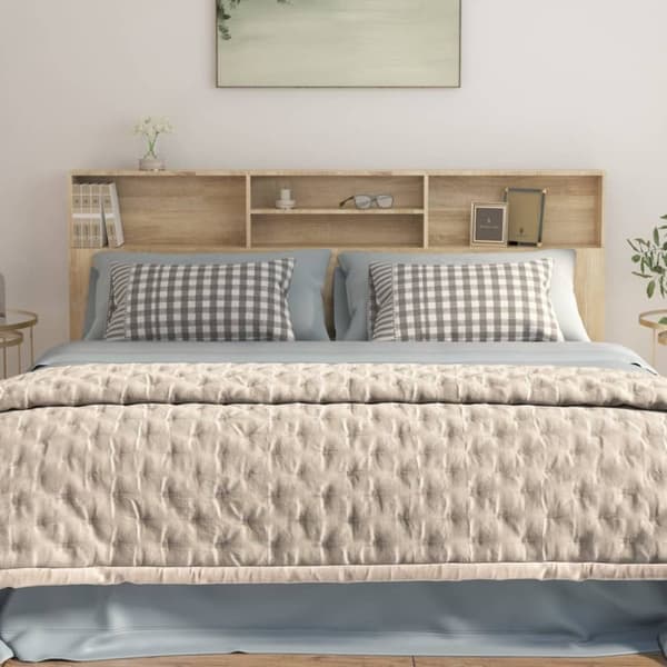 vidaXL Sängynpääty säilytystilalla Sonoma-tammi 200x19x103,5 cm