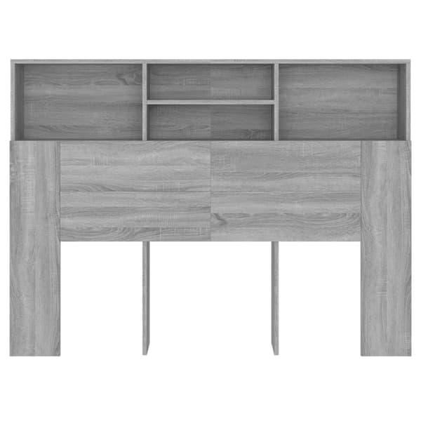 vidaXL sengegavl med opbevaring 140x19x103,5 cm grå sonoma-eg