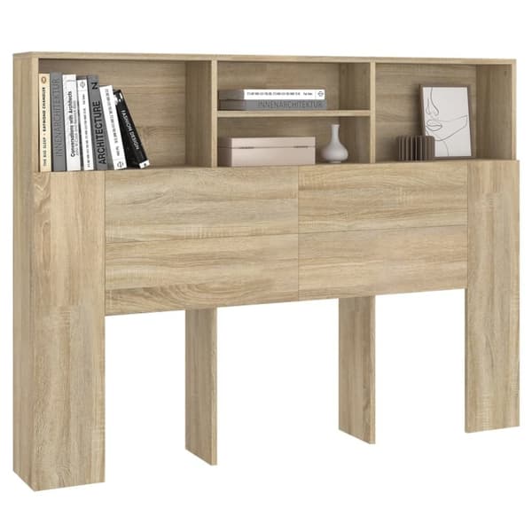 vidaXL Sängynpääty säilytystilalla Sonoma-tammi 140x19x103,5 cm