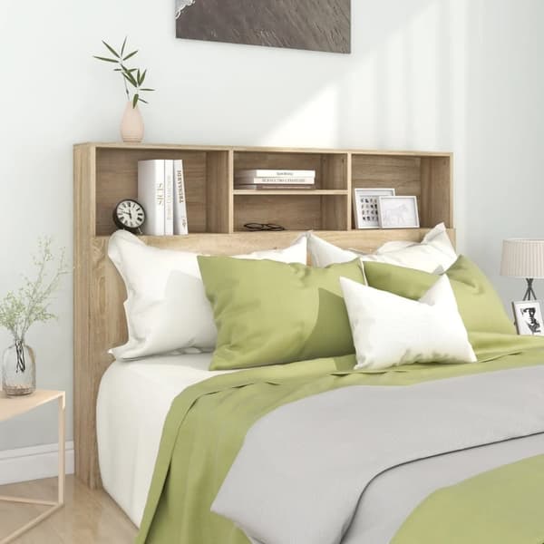 vidaXL Sängynpääty säilytystilalla Sonoma-tammi 140x19x103,5 cm