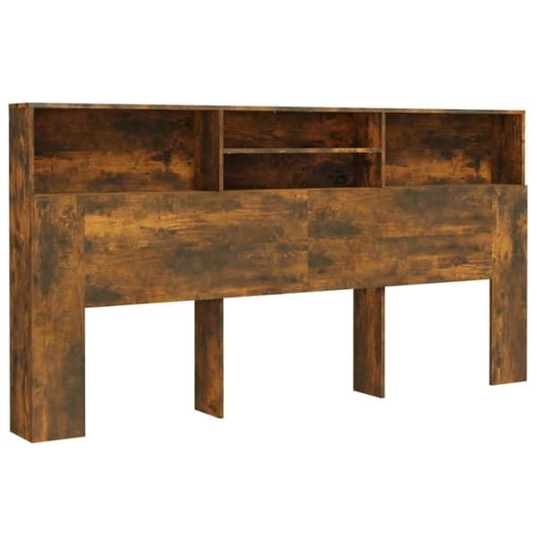 vidaXL Sängynpääty säilytystilalla savutammi 200x19x103,5 cm