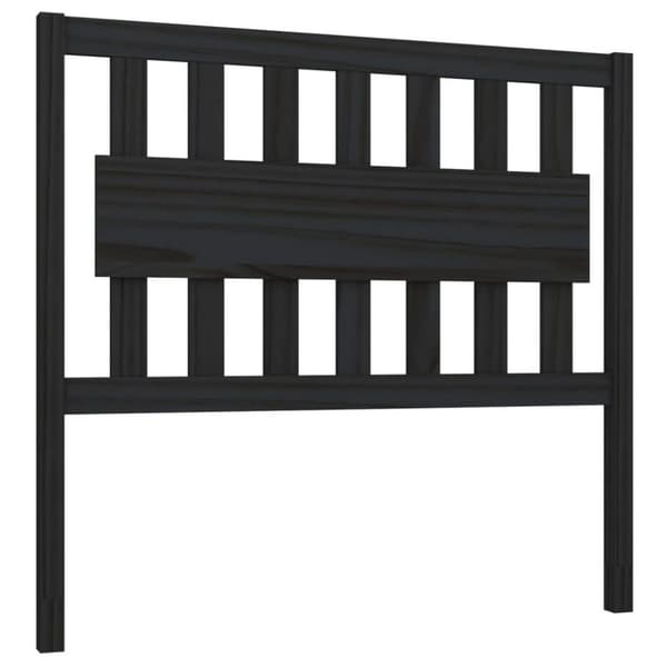 vidaXL Sengegavl svart 105,5x4x100 cm heltre furu