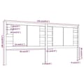 Miniatyrbilde 6 av 7: vidaXL Sengegavl 126x4x100 cm heltre furu