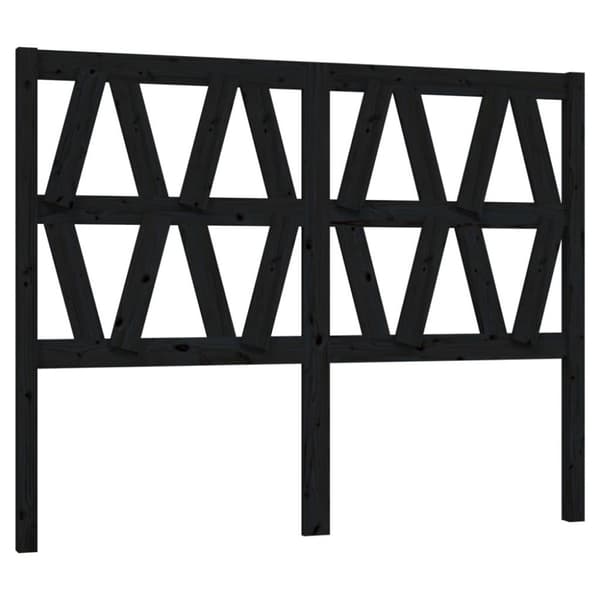 vidaXL Sengegavl svart 146x4x100 cm heltre furu