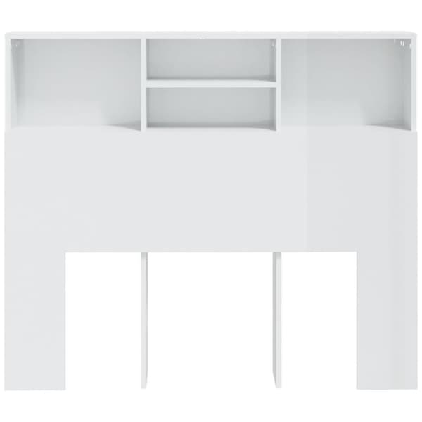 vidaXL Sengegavlskap høyglans hvit 120x19x103,5 cm
