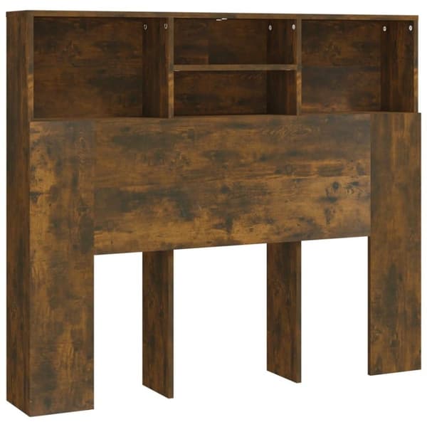 vidaXL Sengegavlskap røkt eik 120x19x103,5 cm
