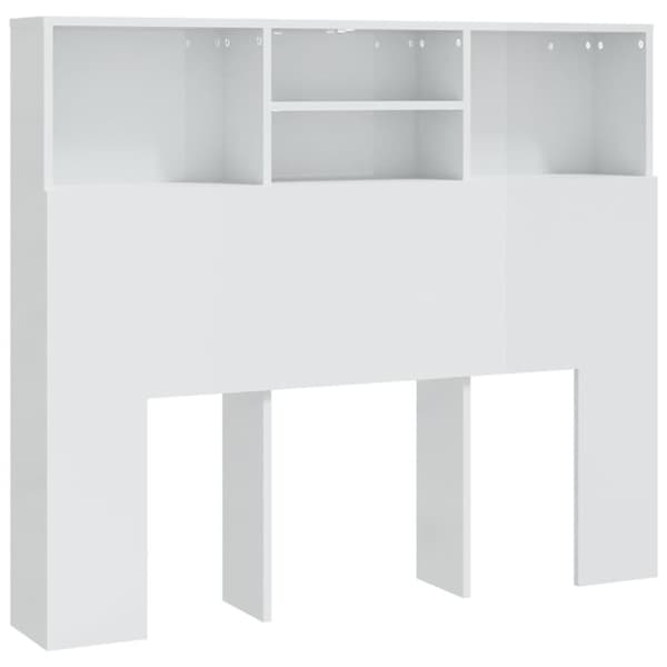 vidaXL Sängynpääty säilytystilalla korkeakiilto valk. 120x19x103,5 cm
