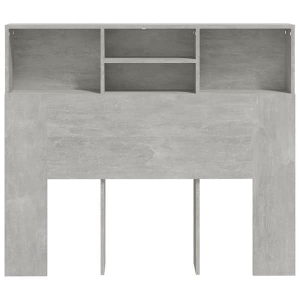 vidaXL sengegavl med opbevaring 120x19x103,5 cm betongrå