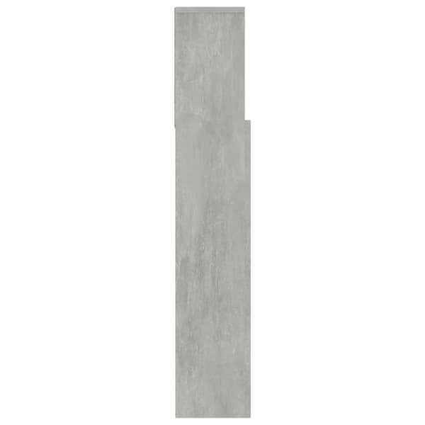 vidaXL sengegavl med opbevaring 120x19x103,5 cm betongrå