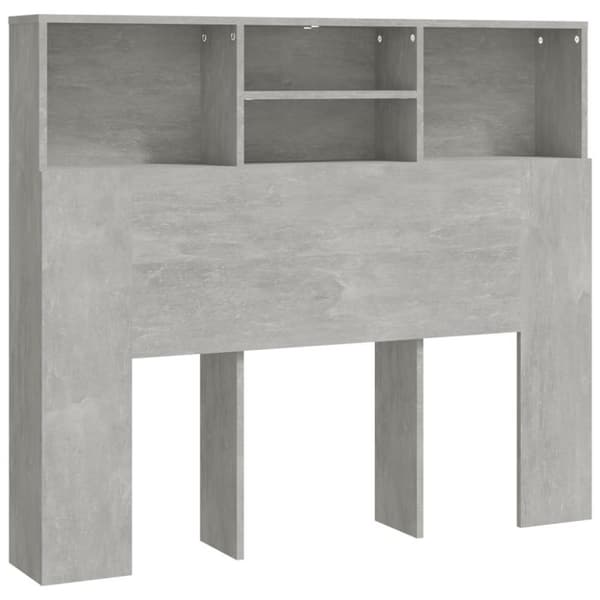 vidaXL sengegavl med opbevaring 120x19x103,5 cm betongrå