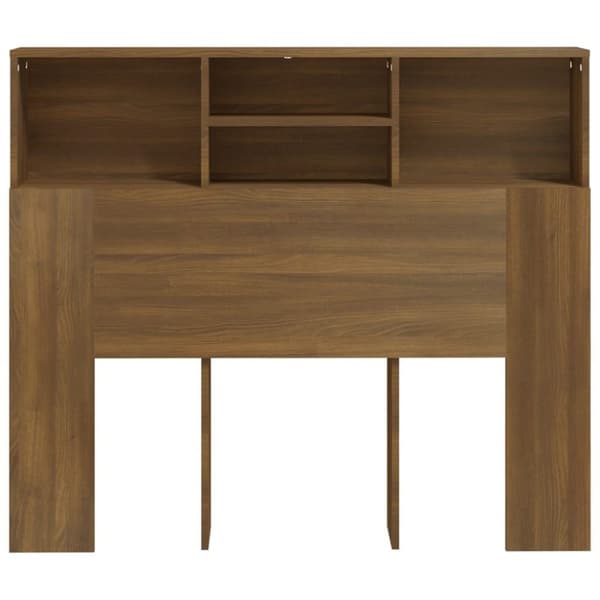 vidaXL Sängynpääty säilytystilalla ruskea tammi 120x19x103,5 cm