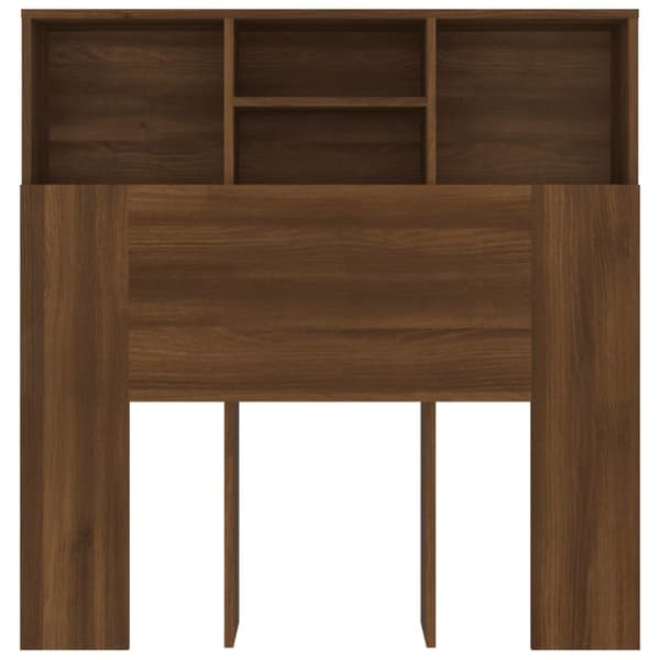 vidaXL Sängynpääty säilytystilalla ruskea tammi 100x19x103,5 cm