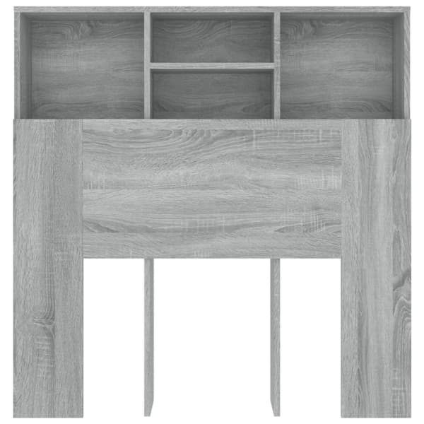 vidaXL Sängynpääty säilytystilalla harmaa Sonoma 100x19x103,5 cm