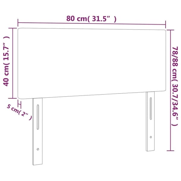 vidaXL sengegavl 80x5x78/88 cm stof cremefarvet