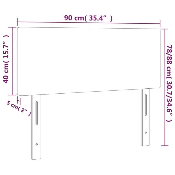 vidaXL sengegavl 90x5x78/88 cm kunstlæder grå