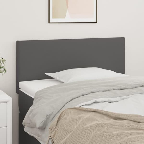 vidaXL sengegavl 90x5x78/88 cm kunstlæder grå