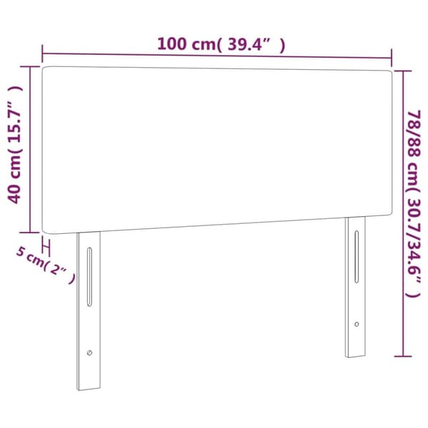 vidaXL sengegavl 100x5x78/88 cm kunstlæder hvid