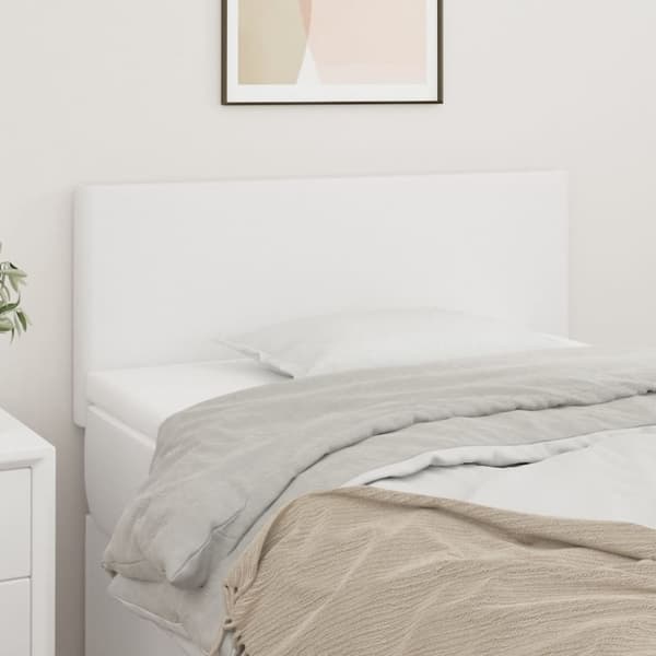 vidaXL sengegavl 100x5x78/88 cm kunstlæder hvid