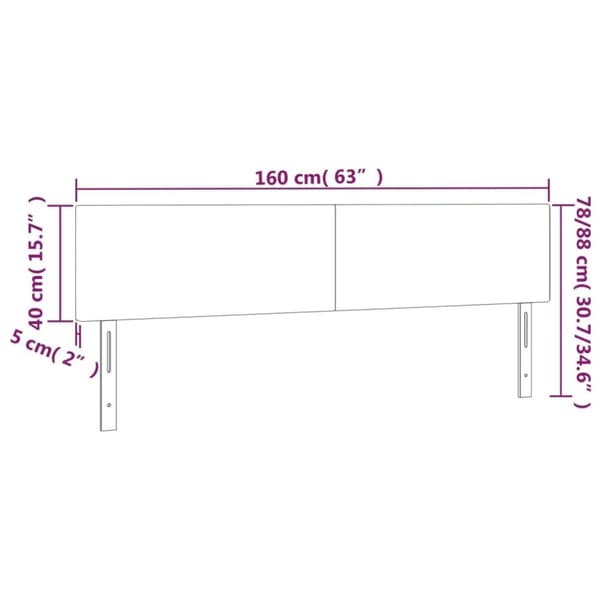 vidaXL sengegavle 2 stk. 80x5x78/88 cm stof cremefarvet