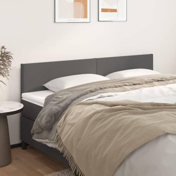 vidaXL sengegavle 2 stk. 90x5x78/88 cm kunstlæder grå