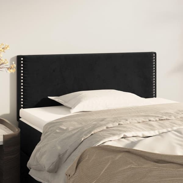 vidaXL sengegavl 90x5x78/88 cm fløjl sort