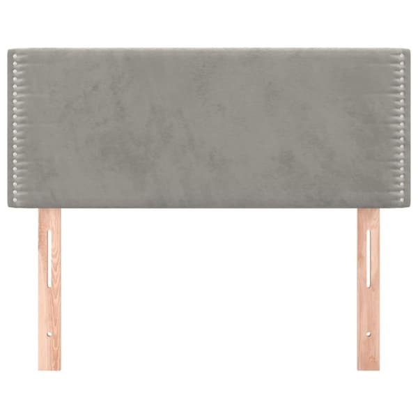 vidaXL sengegavl 90x5x78/88 cm fløjl lysegrå