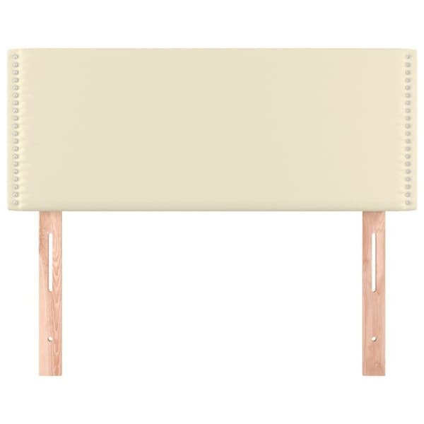 vidaXL sengegavl 100x5x78/88 cm kunstlæder cremefarvet