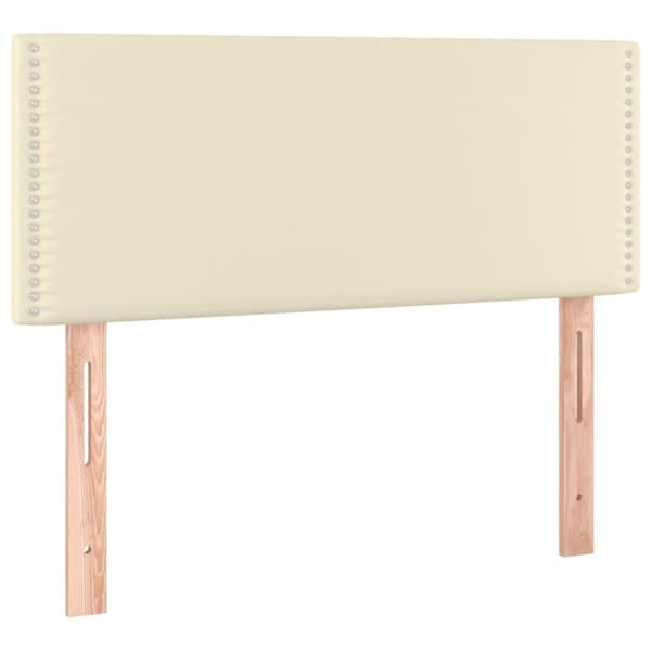vidaXL sengegavl 100x5x78/88 cm kunstlæder cremefarvet
