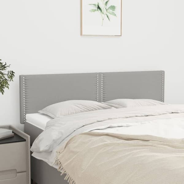 vidaXL sengegavle 2 stk. 72x5x78/88 cm stof lysegrå